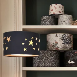 Lampe Chambre Enfant|Commode Enfant*alinea Abat-jour avec découpe motif constellation d35cm - figuerolles Bleu