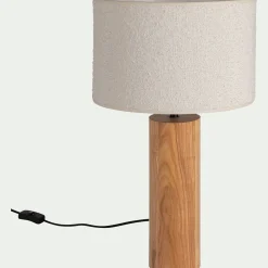 Abat-Jour Lampe*alinea Abat-jour cylindrique en bouclette D32cm - Blanc