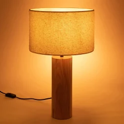 Abat-Jour Lampe*alinea Abat-jour cylindrique en bouclette D32cm - Blanc