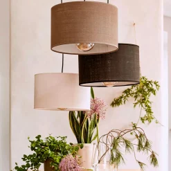 Lustre De Salle À Manger|Lustre*alinea Abat-jour cylindrique en coton D40cm - Noir