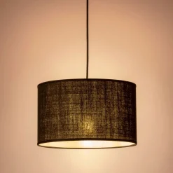 Lustre De Salle À Manger|Lustre*alinea Abat-jour cylindrique en coton D40cm - Noir