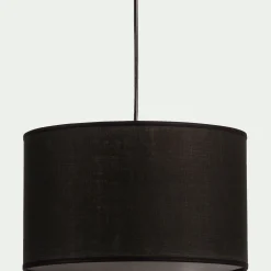 Lustre De Salle À Manger|Lustre*alinea Abat-jour cylindrique en coton D40cm - Noir