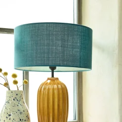 Lustre De Salle À Manger|Lustre*alinea Abat-jour cylindrique en coton D40cm - figuerolles Bleu