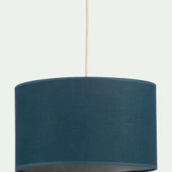 Lustre De Salle À Manger|Lustre*alinea Abat-jour cylindrique en coton D40cm - figuerolles Bleu