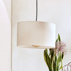 Lustre De Salle À Manger|Lustre*alinea Abat-jour cylindrique en coton D40cm - capelan Blanc