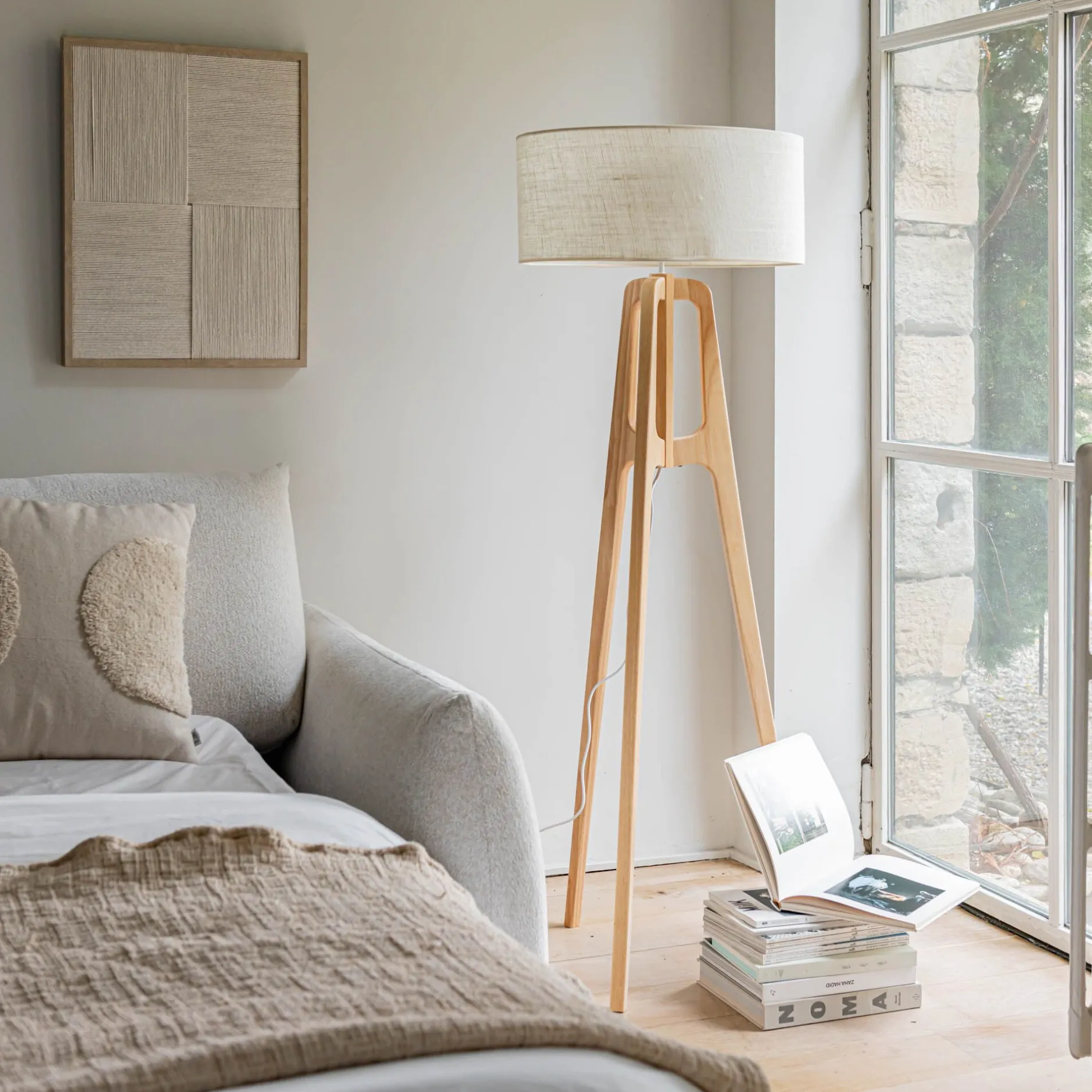 Abat-Jour Lampe|Abat-Jour Suspension*alinea Abat-jour cylindrique en jute D50cm - Blanc