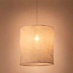 Lustre De Salle À Manger|Lustre*alinea Abat-jour cylindrique en lin D35cm - Blanc