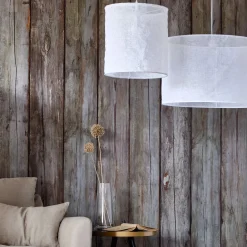 Lustre De Salle À Manger|Lustre*alinea Abat-jour cylindrique en lin D35cm - Blanc