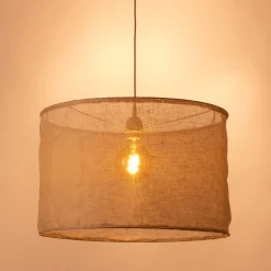 Lustre De Salle À Manger|Lustre*alinea Abat-jour cylindrique en lin D60cm - Beige