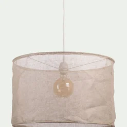 Lustre De Salle À Manger|Lustre*alinea Abat-jour cylindrique en lin D60cm - Beige