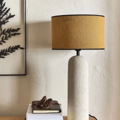 Abat-Jour Lampe|Abat-Jour Naturel*alinea Abat-jour cylindrique en lin D32cm - miel Jaune