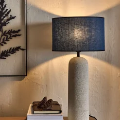 Abat-Jour Lampe|Abat-Jour Naturel*alinea Abat-jour cylindrique en lin D32cm - santorin Bleu