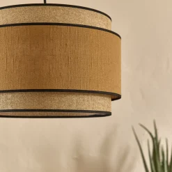 Abat-Jour Suspension|Suspension Non-Électrifiée*alinea Abat-jour cylindrique en tissu D38cm - miel Jaune