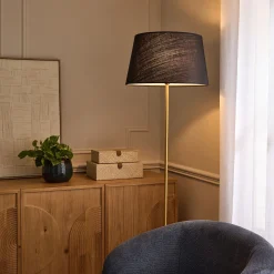 Abat-Jour Lampe*alinea Abat-jour tambour en coton - D45cm Noir