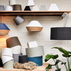 Abat-Jour Lampe*alinea Abat-jour tambour en coton D33cm - figuerolles Bleu