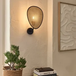 Applique Murale*alinea Applique électrifiée en papier tressé H39cm - Naturel