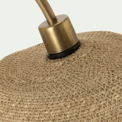 Applique Murale|Suspension Naturelle*alinea Applique murale électrifiée en métal et jonc de mer H72cm - Doré