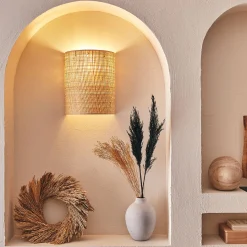 Applique Murale*alinea Applique non électrifiée en rabane D20cm - Naturel