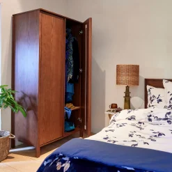 Armoire*alinea Armoire 2 portes battantes en chêne massif H192cm - Bois foncé