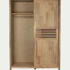 Armoire*alinea Armoire 2 portes coulissantes en acacia massif H203cm - bois clair Bois foncé