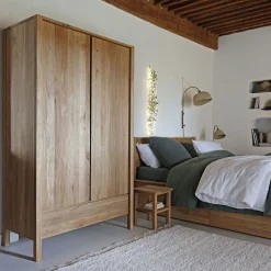 Armoire*alinea Armoire 2 portes et 1 tiroir en chêne massif H200cm - Bois clair