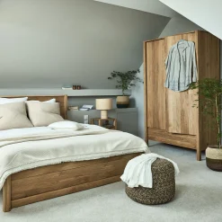 Armoire*alinea Armoire 2 portes et 1 tiroir en chêne massif H200cm - Bois clair