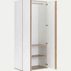 Dressing*alinea Armoire de dressing 2 portes battantes en bois effet chêne H235xL100cm - Blanc