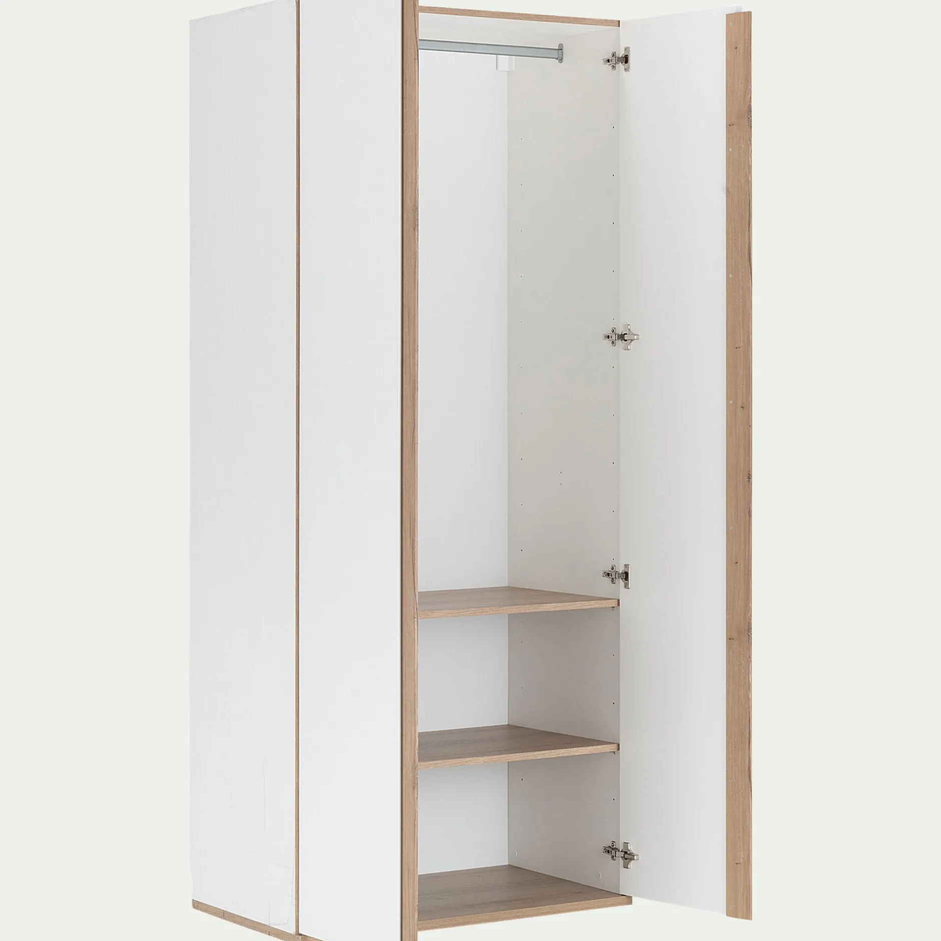 Dressing*alinea Armoire de dressing 2 portes battantes en bois effet chêne H235xL100cm - Blanc