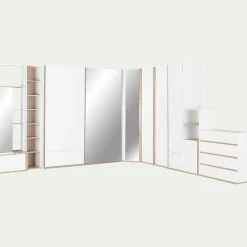 Dressing*alinea Armoire de dressing 2 portes battantes en bois effet chêne H235xL100cm - Blanc