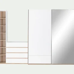 Dressing|Armoire*alinea Armoire dressing avec 2 portes coulissantes en bois effet chêne H235cm - Blanc