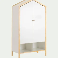 Armoire Enfant*alinea Armoire forme de maison en bois H185cm - Blanc
