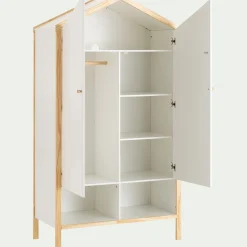 Armoire Enfant*alinea Armoire forme de maison en bois H185cm - Blanc