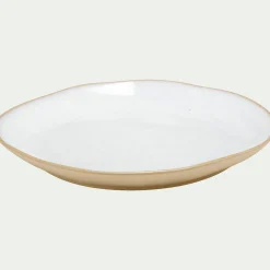 Assiette*alinea Assiette à dessert bicolore en grès recyclé D21,7cm - Blanc
