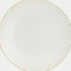 Assiette*alinea Assiette à dessert en grès avec liseré beige D23cm - ventoux Blanc