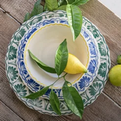 Assiette|Assiette De Noël*alinea Assiette à dessert en grès D22,5cm à motif floral - Bleu