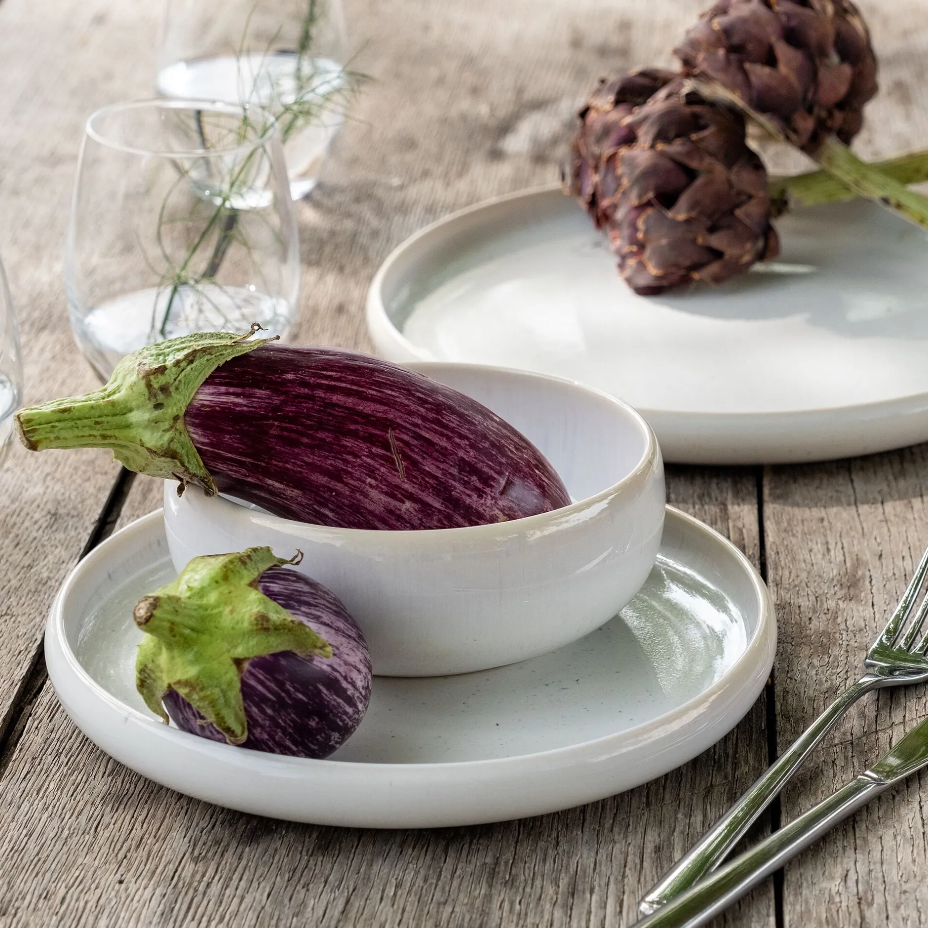 Assiette|Assiette De Noël*alinea Assiette à dessert en grès D21cm - Blanc