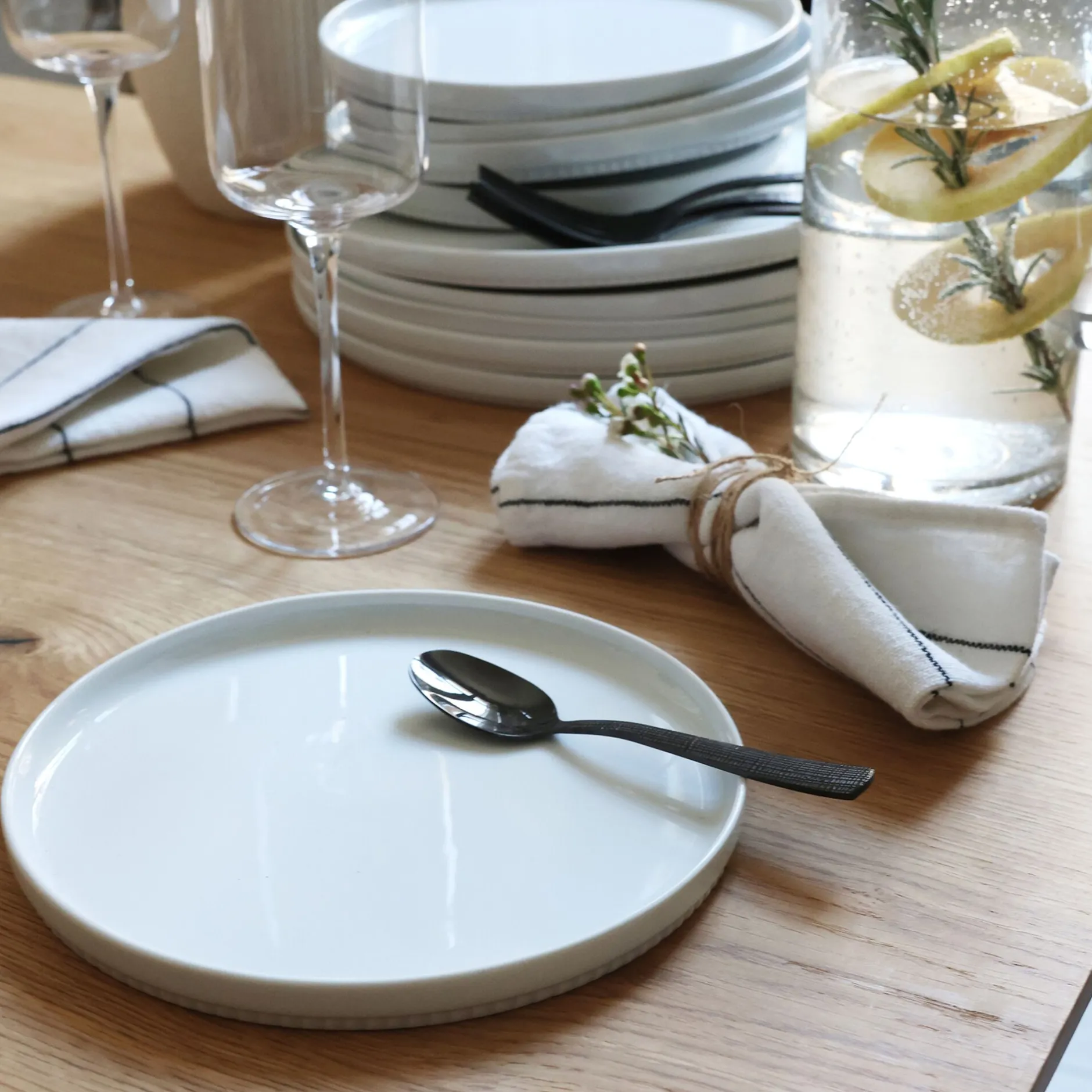 Assiette*alinea Assiette à dessert en porcelaine D20cm - Blanc