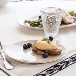 Assiette|Assiette De Noël*alinea Assiette à dessert en porcelaine avec liseré doré D19cm - Blanc