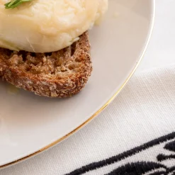 Assiette|Assiette De Noël*alinea Assiette à dessert en porcelaine avec liseré doré D19cm - Blanc