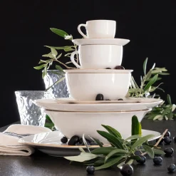 Assiette|Assiette De Noël*alinea Assiette à dessert en porcelaine avec liseré doré D19cm - Blanc