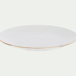 Assiette|Assiette De Noël*alinea Assiette à dessert en porcelaine avec liseré doré D19cm - Blanc