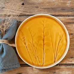 Assiette*alinea Assiette à dessert impressions végétales en grès D20cm - argan Jaune