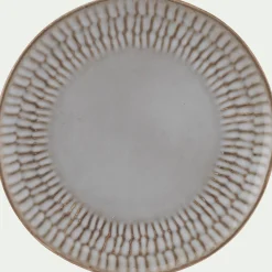 Assiette*alinea Assiette à dessert martelée en grès D21,7cm - ventoux Blanc