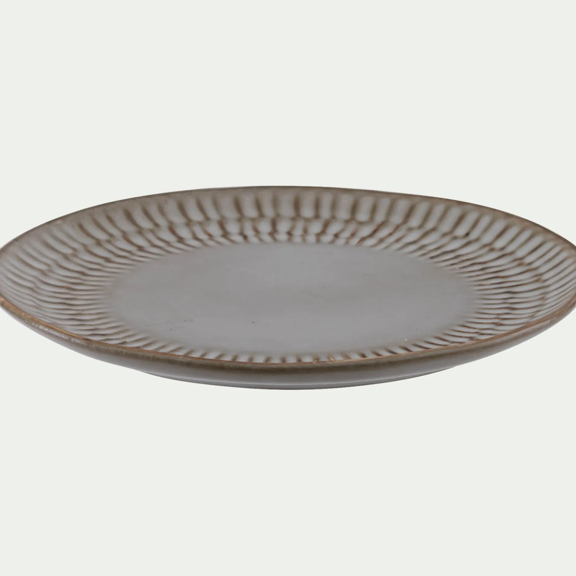 Assiette*alinea Assiette à dessert martelée en grès D21,7cm - ventoux Blanc