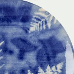 Assiette*alinea Assiette à dessert motif fougère en grès D21,6cm - Bleu
