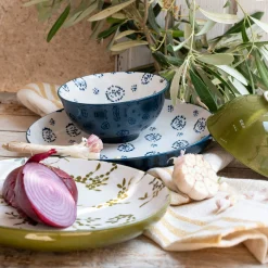 Assiette*alinea Assiette à dessert motif végétal en porcelaine D20cm - Vert