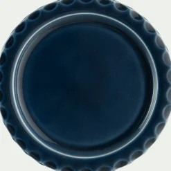 Assiette*alinea Assiette à dessert ondulée en grès D21cm - Bleu