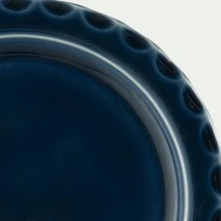 Assiette*alinea Assiette à dessert ondulée en grès D21cm - Bleu