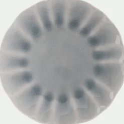 Assiette*alinea Assiette à dessert ondulée en grès D21cm - Bleu