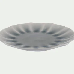 Assiette*alinea Assiette à dessert ondulée en grès D21cm - Bleu